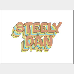 Steely Dan Retro Faded-Style Typography Design Posters and Art